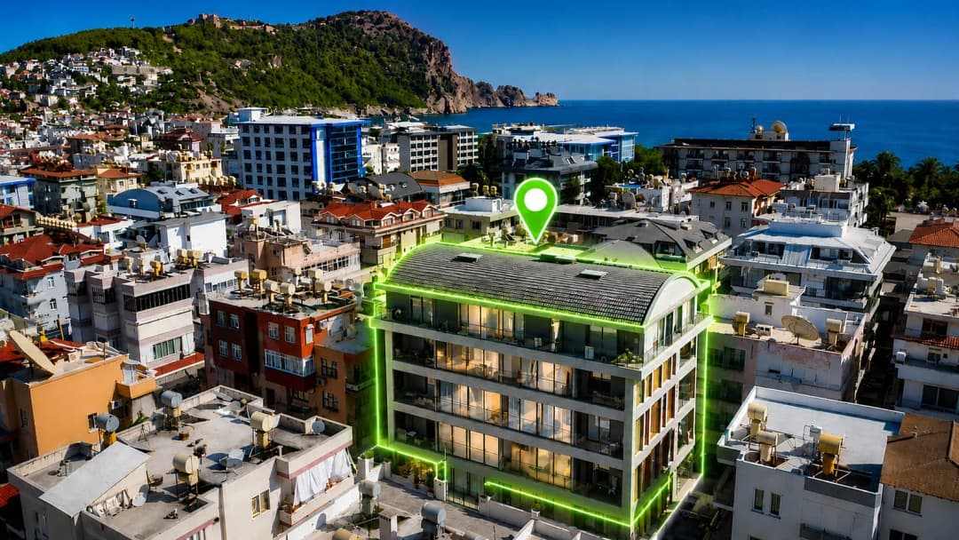 Alanya Saray Mahallesi Cleopatra Soho Resıdence’ta Denize 200 Metre Mesafede Satılık Eşyalı 2+1 Daire