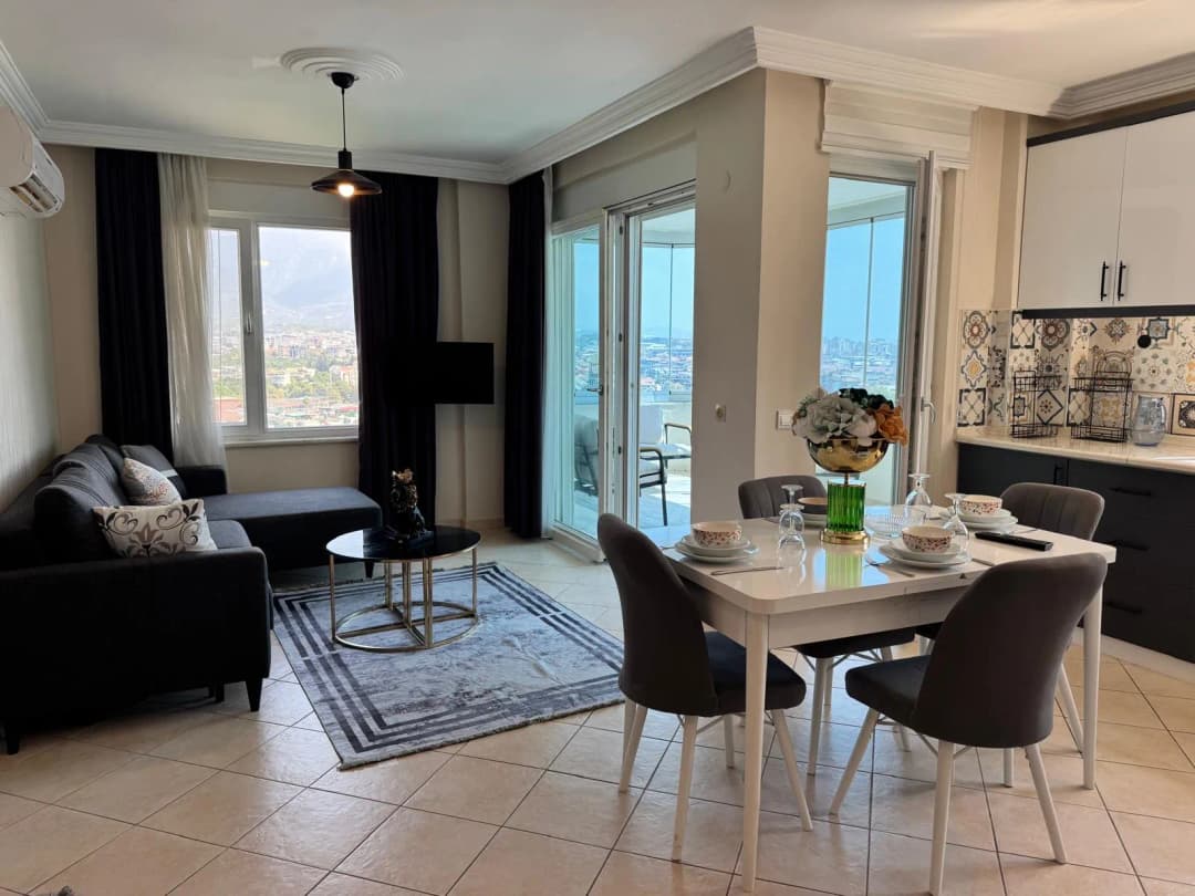 Cikcilli Havuzlu Sun Hill Sitede Deniz Manzaralı Eşyalı 2+1 Daire